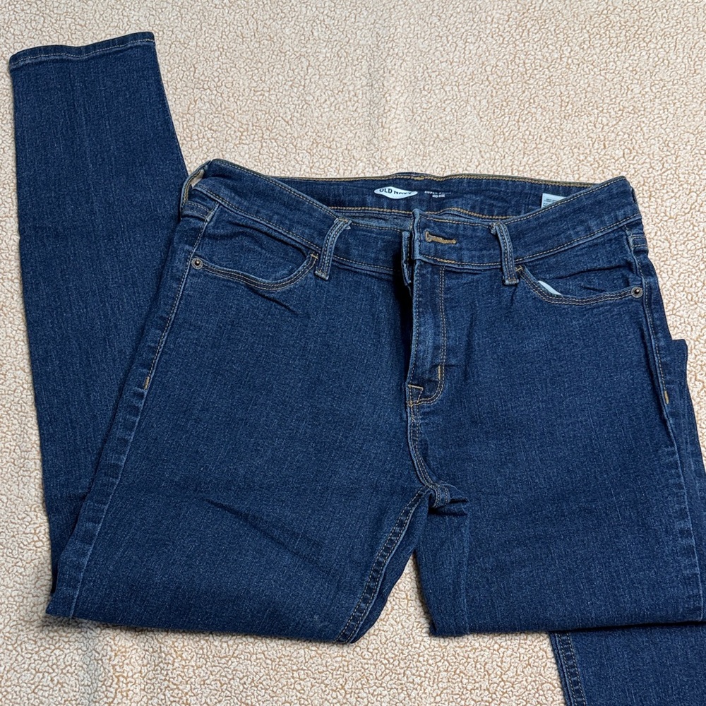 Old Navy Super Skinny Mid Rise Blue Denim Jeans